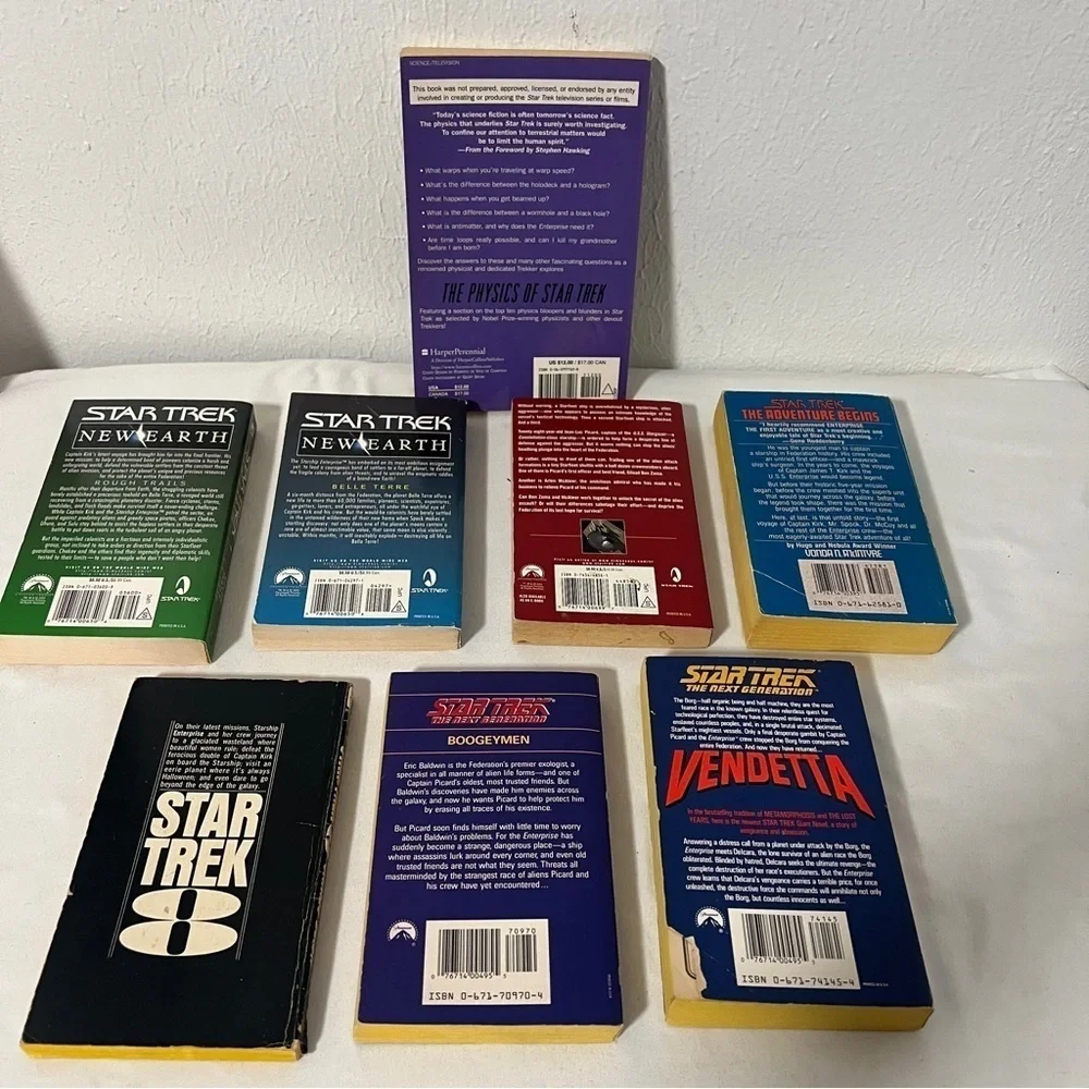 Star Trek Bundle (8) Paperback Books Vendetta, The Physics of Star Trek, Etc